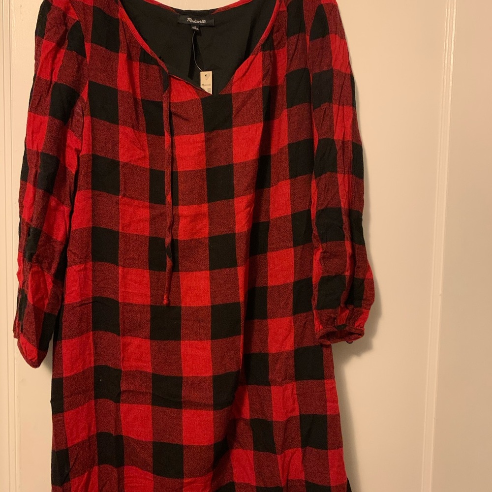 Buffalo check shift dress